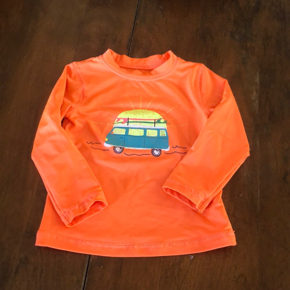 Toddler neon orange rashguard. Size 18 Months.